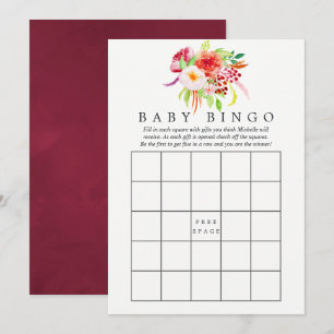 Vintage Chic Rustik Charm Baby Shower Bingo Inbjudningar