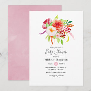 Vintage Chic Rustik Charm Baby Shower Inbjudningar