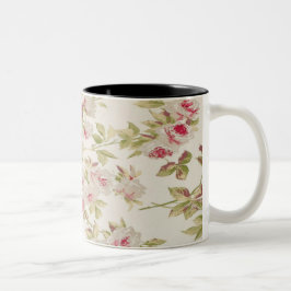 Vintage Chic Shabby Rosa Tjejaktig Två-Tonad Mugg