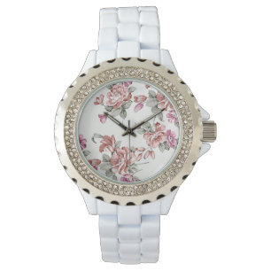Vintage Chic Sjabbiga Flickaktiga Blommor Armbandsur