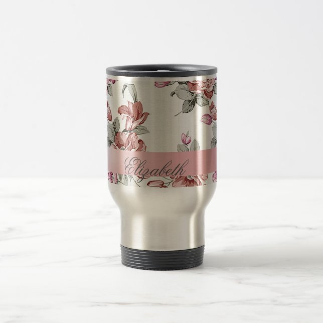 Vintage Chic Tjej Blommor-Personlig Resemugg (Center)
