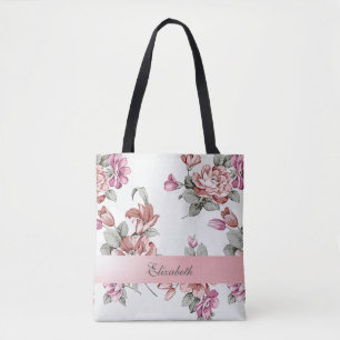 Vintage Chic Tjej Blommor-Personlig Tygkasse