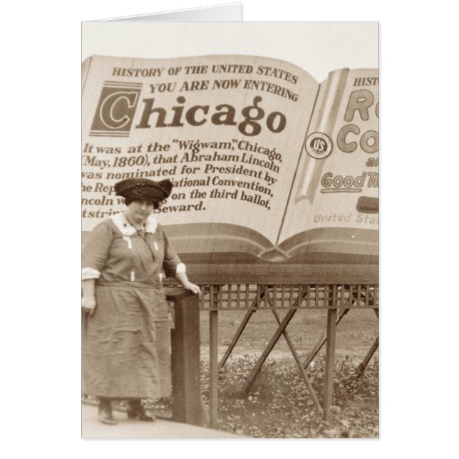 Vintage Chicago Billboard Hälsningskort (Framsidan)