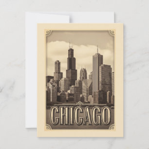 vintage Chicago City Vykort