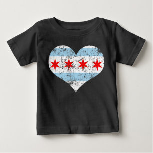 Vintage Chicago Flagga Heart Tröja