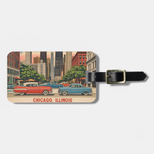 Vintage Chicago Illinois City Skyline Retro Travel Bagagebricka
