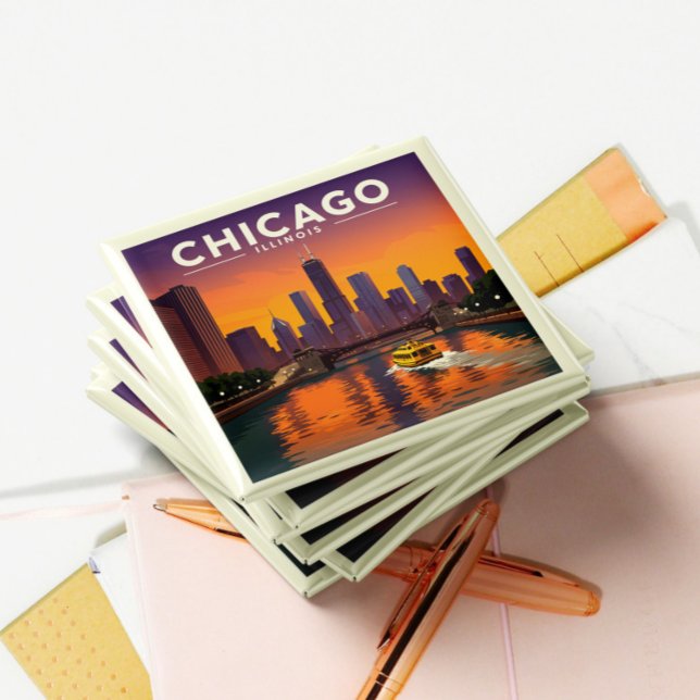 Vintage Chicago Illinois Magnet (Skapare uppladdad)
