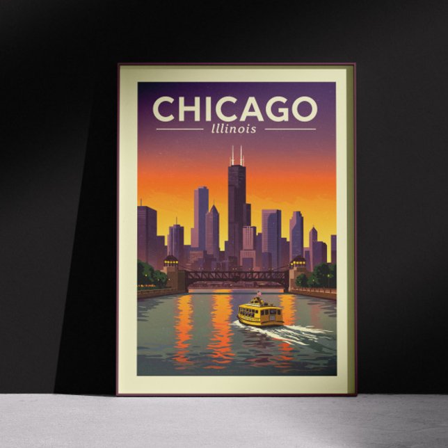 Vintage Chicago Illinois Poster (Skapare uppladdad)