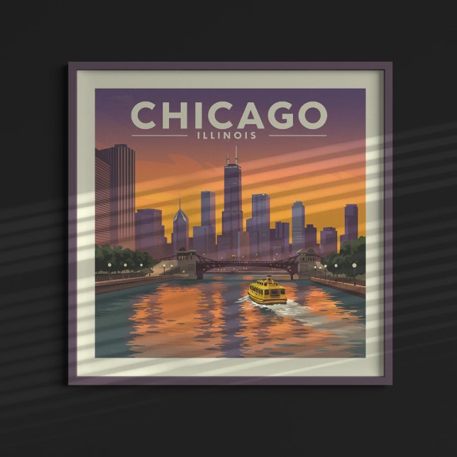 Vintage Chicago Illinois Poster (Skapare uppladdad)