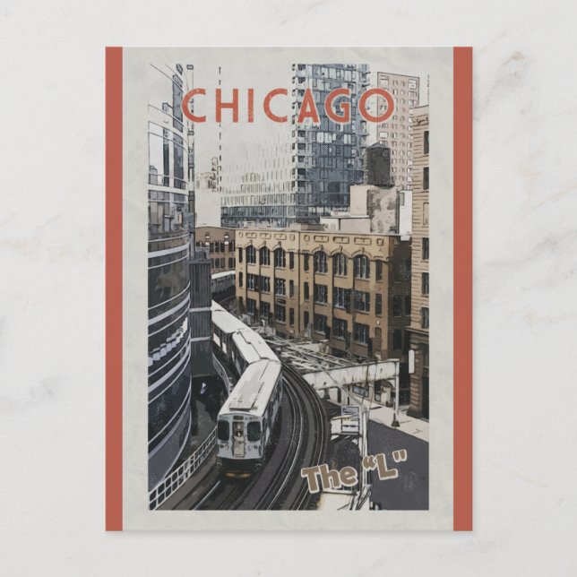 Vintage Chicago Illinois Travel Vykort (Framsida)