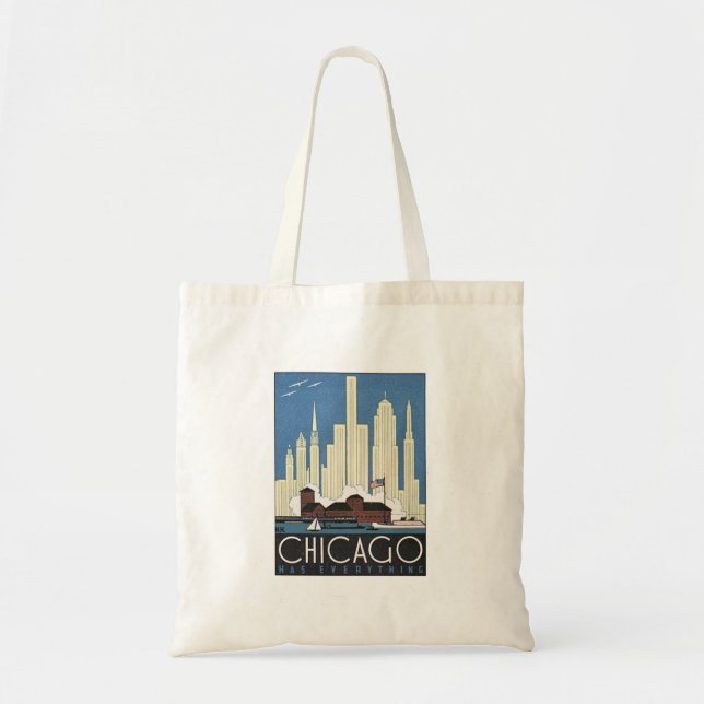 Vintage Chicago Illinois Tygkasse (Framsidan)