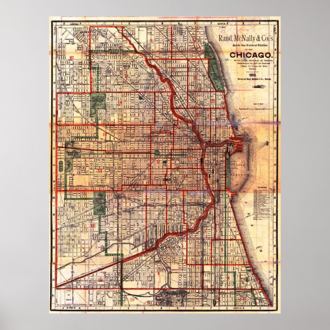 Vintage Chicago Map Poster (Framsidan)