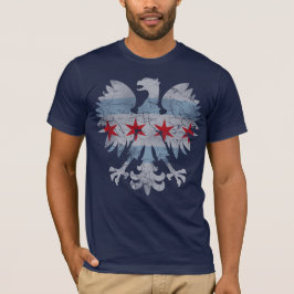 Vintage Chicago polska Eagle Flagga Tee Shirt