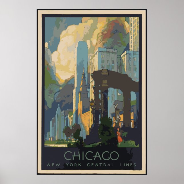Vintage Chicago Resor affischer 24x36 (Framsidan)