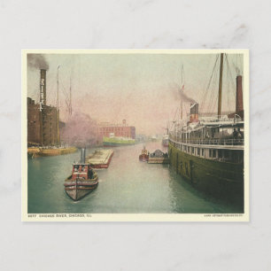 Vintage Chicago River Vykort