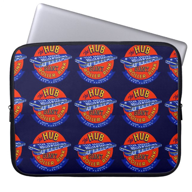 Vintage Chicago Roller Rink Laptop Sleeve (Framsidan)