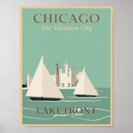 Vintage Chicago Sjö Front Travel Poster