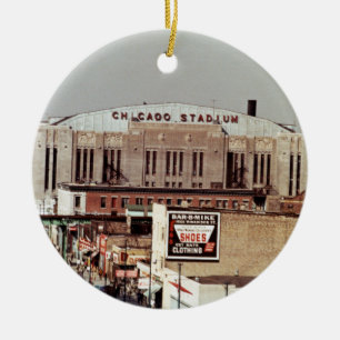 Vintage Chicago Stadium Sten Cont Venue 1968 Julgransprydnad Keramik