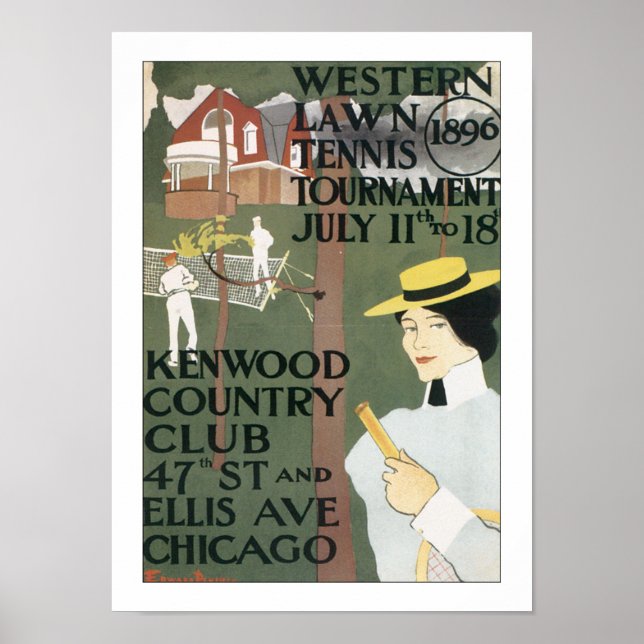 Vintage Chicago Tennis Poster (Framsidan)