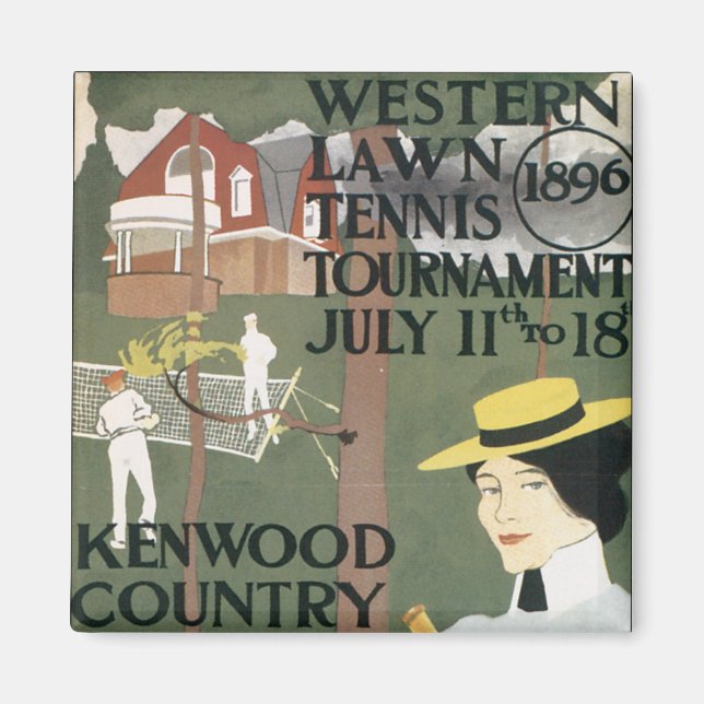 Vintage Chicago Tennis Poster Magnet (Framsidan)