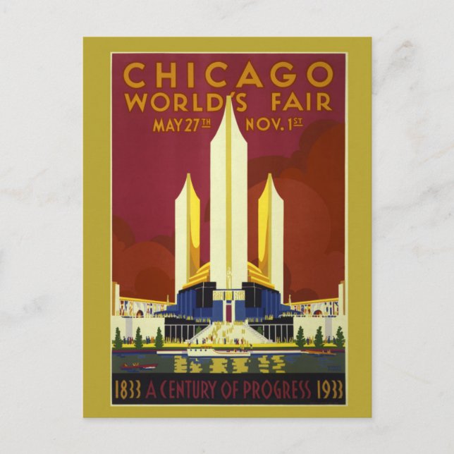 Vintage Chicago Travel Vykort (Framsida)