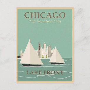 Vintage Chicago Travel Vykort