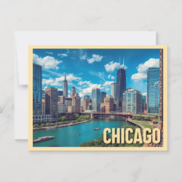 Vintage Chicago Travel Vykort