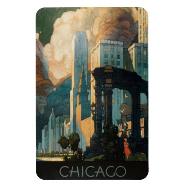 Vintage Chicago, USA - Magnet (Vertikal)