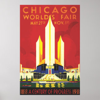 Vintage Chicago Världsutställningens Affisch 1933