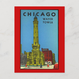 Vintage Chicago Vatten Torn Vykort