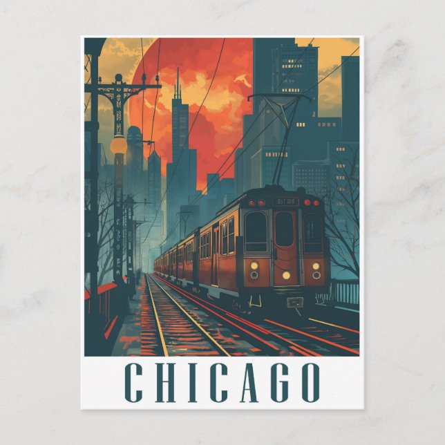 Vintage Chicago Vykort (Framsida)