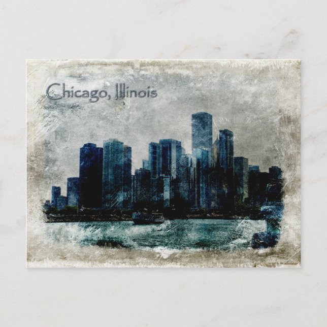 Vintage Chicago Vykort (Framsida)