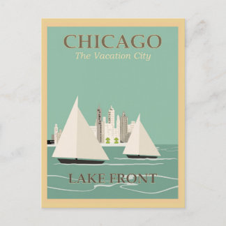 vintage Chicago-vykort Meddelande Vykort