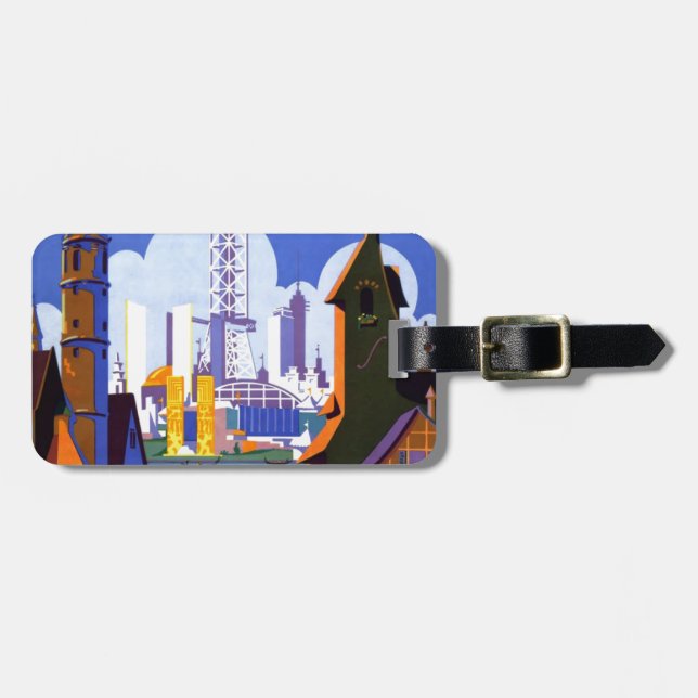 Vintage Chicago World's Fair 1934 Ad Bagagebricka (Horisontell Framsida)