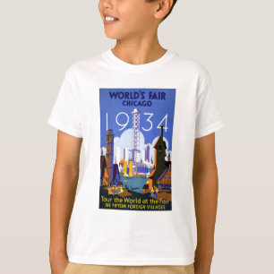 Vintage Chicago World's Fair 1934 Ad T Shirt