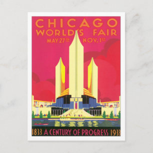 Vintage Chicago World's Fair USA Postcard Vykort