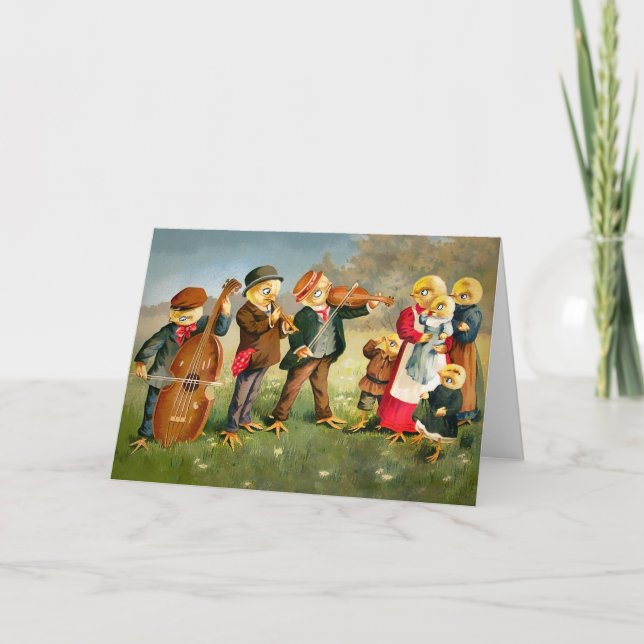 Vintage Chick Band Påskkort Helgkort (Framsida)