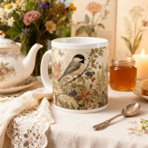 Vintage Chickadee Cottagecore Skogsfågel