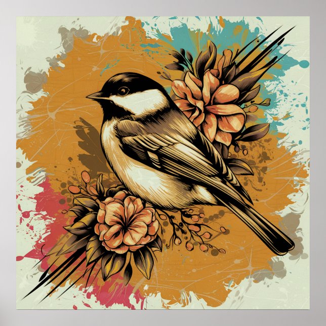 Vintage Chickadee Splendor Poster (Framsidan)