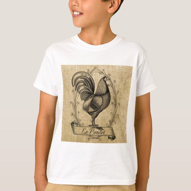 Vintage Chicken Burlap Tee (Framsida)