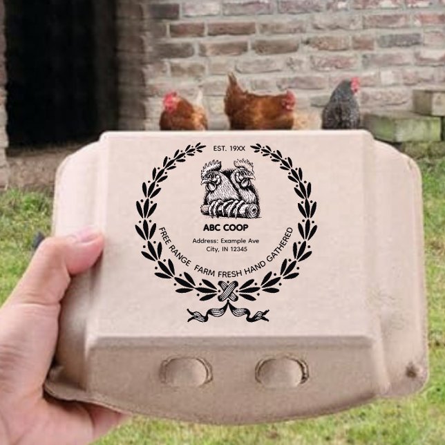 Vintage Chicken Egg Carton Frimärke Stämpel (Skapare uppladdad)