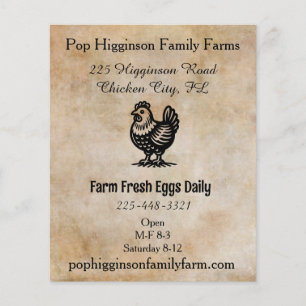 Vintage Chicken Farm Flygblad