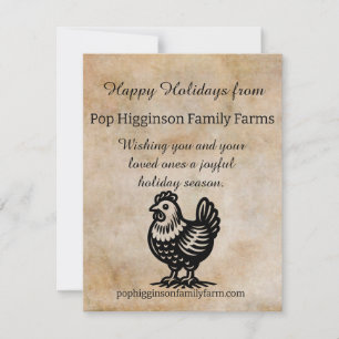 Vintage Chicken Farm Julkort
