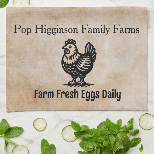 Vintage Chicken Farm Kökshandduk (Vikta)