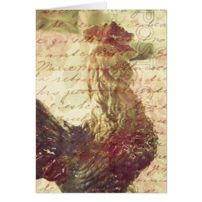 Vintage Chicken Hälsningskort (Framsidan)