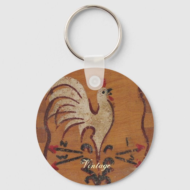 Vintage Chicken Keychain Nyckelring (Framsida)