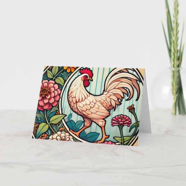 Vintage Chicken Kort (Framsida)