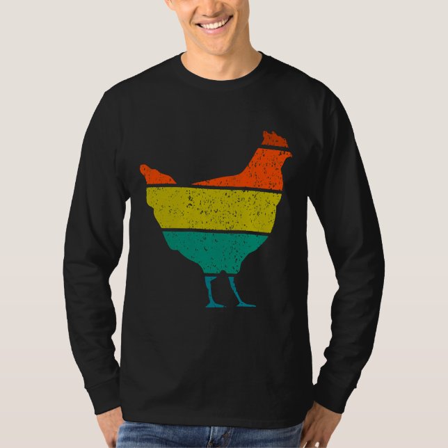 Vintage Chicken Mamma T Shirt (Framsida)