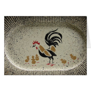 Vintage Chicken Papper Plattor Tupp och Chickar Hälsningskort