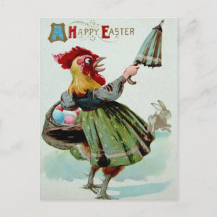 Vintage Chicken Påsk vykort